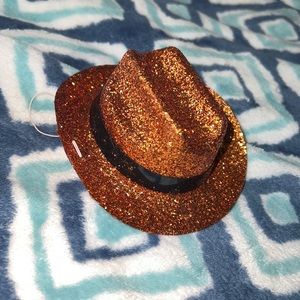 Glittery Orange Mini Hat
